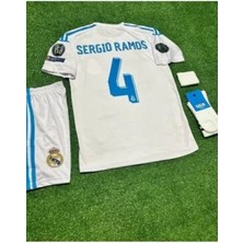 R.madrid Sergio Ramos Çocuk Forma Takımı 4 Parça 2018 Beyaz Şampiyonlar Ligi
