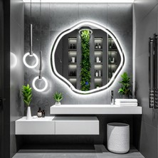 Lys Beyaz Led'li Lazer Kumlamalı Lavabo & Banyo Aynası (Dokunmatik Sensörlü)