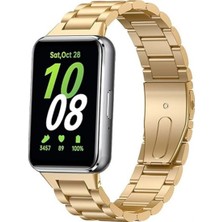 Samsung Galaxy Fit 3 Uyumlu 18MM Metal Baklalı Pim Tasarım Paslanmaz Çelik Kordon