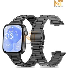 Huawei Watch Fit 3 / Fit 4 / Fit 4 Pro Uyumlu Paslanmaz Çelik Baklalı Klipsli Ayarlanabilir Kordon