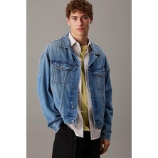 Erkek Ck Relaxed Denim Ceket - Mavi
