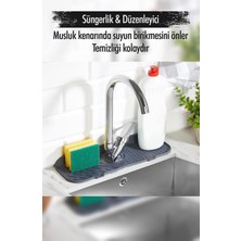Silikon Lavabo Matı 13X36 cm – Kaymaz, Isıya Dayanıklı, Evye Koruyucu Mutfak Lavabo Pedi