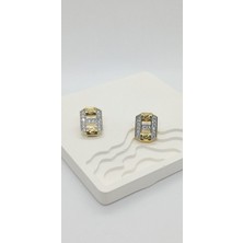 Taş Detaylı Minimal Küpe