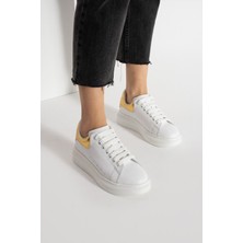 Walviss Guinas Kadin Hakiki Deri Bagcikli Beyaz Altin Sneaker