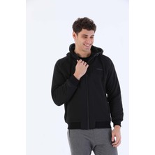 Maraton Comfort Erkek Kapşonlu  Uzun Kol Siyah Eşofman Üstü 20278