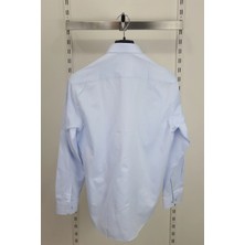 Cliente Fistan Store Erkek Açık Mavi Düz Klasik Kesim Rahat Kalıp Tek Cepli Uzun Kollu Yazlık Gömlek