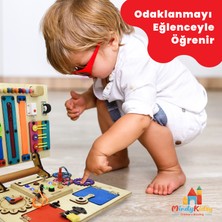 Montessori Aktivite ve Öğrenme Çantası Eğitici ve Geliştirici Ahşap Oyuncak Panosu