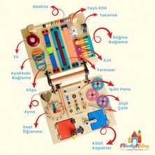 Montessori Aktivite ve Öğrenme Çantası Eğitici ve Geliştirici Ahşap Oyuncak Panosu