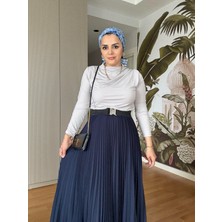 Şifon Pileli Etekli Sandy Bluz Takım – Zamansız Şıklık Lacivert
