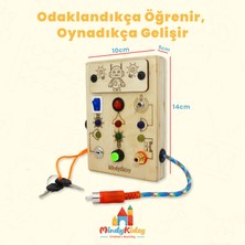 Çocuklar Için Eğitici Ahşap Montessori Mini Işıklı Oyun Panosu - Zeka Geliştirici Oyuncak