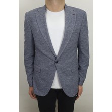 Moda Fistan Store Erkek Lacivert Italyan Kesim Dar Kalıp Tek Düğme Çift Yırtmaçlı Blazer Ceket