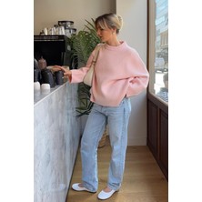 Bisiklet Yaka Oversize Triko Kazak