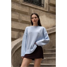 Bisiklet Yaka Oversize Triko Kazak