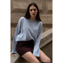 Bisiklet Yaka Oversize Triko Kazak