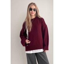 Bisiklet Yaka Oversize Triko Kazak