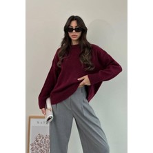 Bisiklet Yaka Oversize Triko Kazak