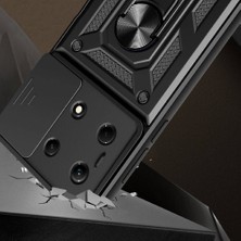 Spia Infinix Note 30 4g ile Uyumlu Kılıf Sürgülü Siyah Panther Yüzüklü Silikon Orijinal (Infinix Note 30 4g ile Uyumlu, Sürgülü Siyah)
