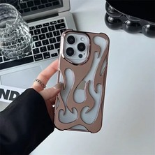 Apple iPhone 15 Pro Uyumlu Kılıf Zebana Flame Silikon Kılıf Rose Gold