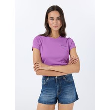 Columbia 2131721581AL8532 Lila O Yaka Normal Düz Kadın T-Shirt