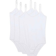 3 Adet Ip Askılı Kadın Çıtçıtlı Body Beyaz