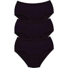 3 Adet Tutku Kadın Yüksek Bel Bato Kalın Lastik Külot Siyah