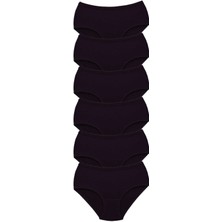 6 Adet Tutku Kadın Yüksek Bel Bato Kalın Lastik Külot Siyah