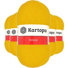 Pratikoba 5 Adet Kristal Çift Katlı El Örgü Lif Ipi Koyu Sarı K320