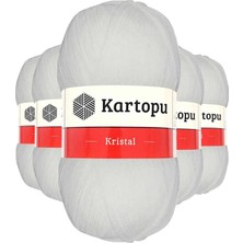 Pratikoba 5 Adet Kristal Çift Katlı El Örgü Lif Ipi Beyaz K010