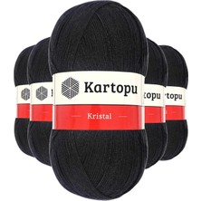 Pratikoba 5 Adet Kristal Çift Katlı El Örgü Lif Ipi Siyah K940