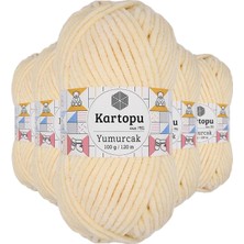 Pratikoba 5 Adet Yumurcak Kadife El Örgü Ipi Koyu Krem K349