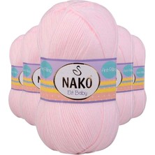 Pratikoba 5 Adet Elite Baby El Örgü Ipi Tüylenmeyen Bebek Yünü Soft Pembe 2892