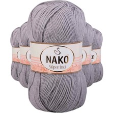 Pratikoba 5 Adet Süper Inci El Örgü Ipi 100 gr Gri 11538