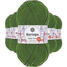 Pratikoba 5 Adet Baby One Tüylenmeyen El Örgü Ipi Yünü Yeşil K1391