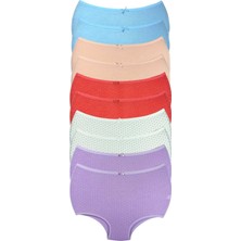 10 Adet Puantiyeli Kadın Toparlayıcı Yüksek Bel Bato Külot