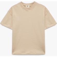Koton Pamuklu Kısa Kollu Bisiklet Yaka Basic Oversize Tişört