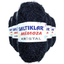 Pratikoba 5 Adet Mimoza Kristal Işıltılı Şal Patik Yelek Ipi Siyah