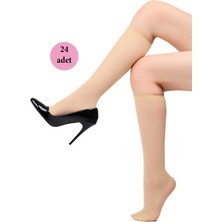 24 Adet Orta Kalın Dizaltı Çorap 40 Denye 51 Sahra