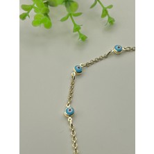 Özel Seri Turkuaz Nazarlı Kolye (45CM)