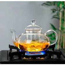 Cam Demlik Bitki Çayı Demliği Cam Süzgeçli 600ML