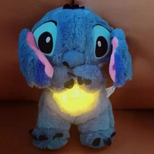 Lilo ve Stitch Nefes Alan Çocuk Peluş Sakinleştirici Oyuncak Karikatür Bebek Müzik Işık Uyku Oyuncağı Pembe Stitch (Yurt Dışından)
