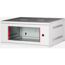 Lande - 4u 19" Cam Kapaklı Duvar Tipi Rack Kabinet – Genişlik: 544 mm | Derinlik: 400 mm – Açık Gri (Demonte)