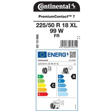 Continental 225/50 R18 99W Xl Fr Pc7 Oto Yaz Lastiği (Üretim Yılı:2024)