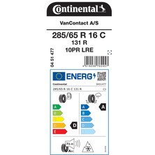 Continental 285/65 R16C 131R Vancas 10RP Oto 4 Mevsim Lastiği (Üretim Yılı:2023)