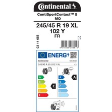 Continental 245/45 R19 102Y Xl Fr Sc5 Mo Oto Yaz Lastiği (Üretim Yılı:2023)