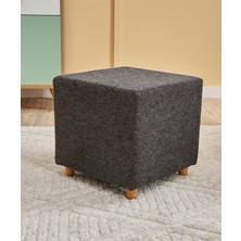 Favora Ranma Ahşap Ayaklı Puf - Antrasit - Bakır