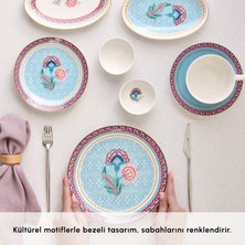 Karaca Forever Bone Spello 26 Parça 6 Kişilik Kahvaltı Takımı Blue
