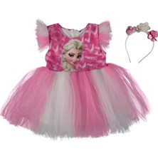 Elsa Baskılı  Kız Elbise 1/4 Yaş