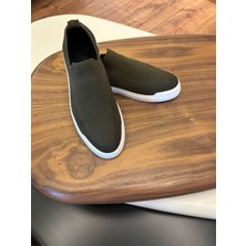 4224 Haki Triko Erkek Sneakers - Erkek Spor Ayakkabı