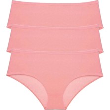 3 Adet Kadın Yüksek Bel Bato Külot Pudra