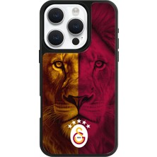iPhone 16 Pro Uyumlu Galatasaray 5 Yıldız Parçalı Aslan Lisanslı Telefon Kılıfı